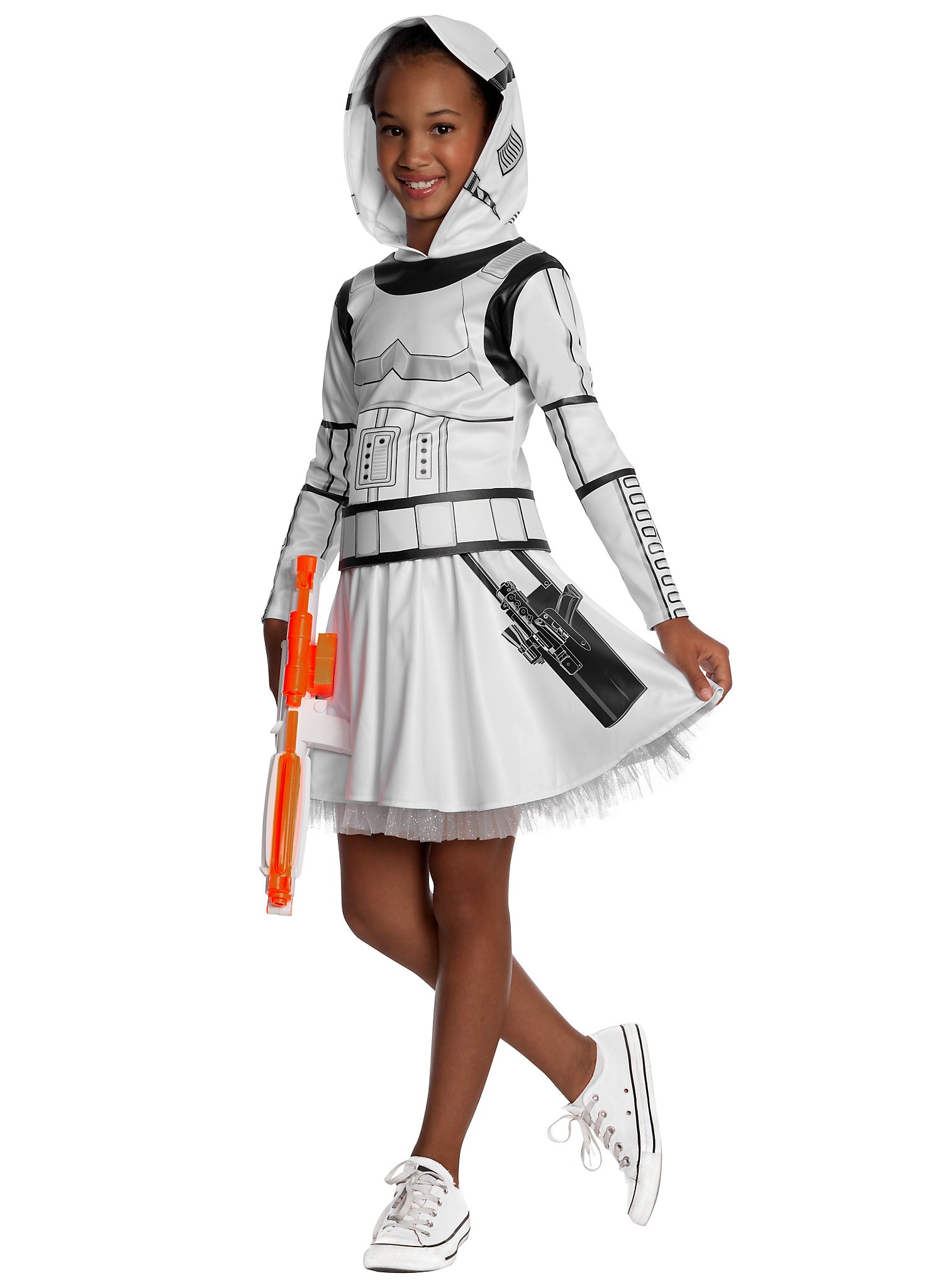 Star Wars - Stormtrooper Kostümkleid für Mädchen | Halloween Kostüm für Mädchen | Größe: 104 | Farbe: Weiß