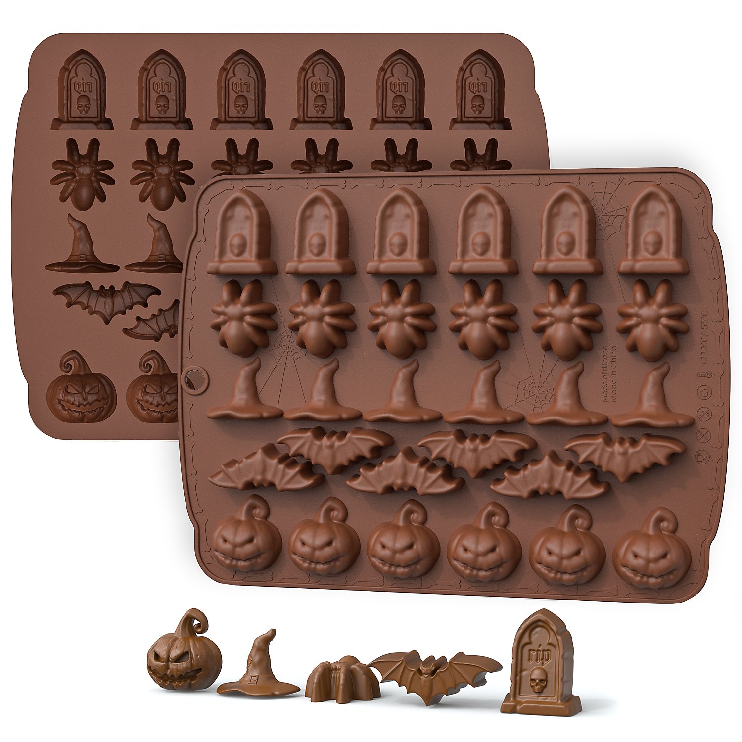 Halloween Mini Symbols Silicone mould for fruit jellies and chocolate 30x