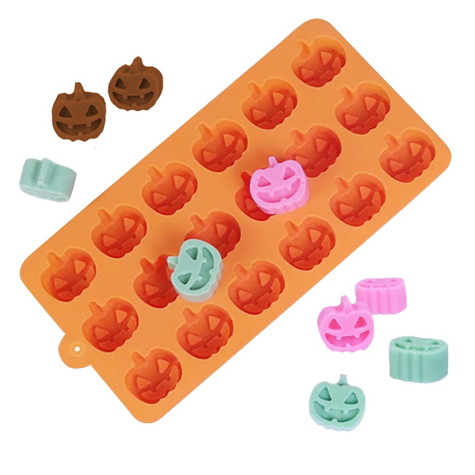 Mini Kürbisse Silikonform für Fruchtgummis und zum Backen 18-fach