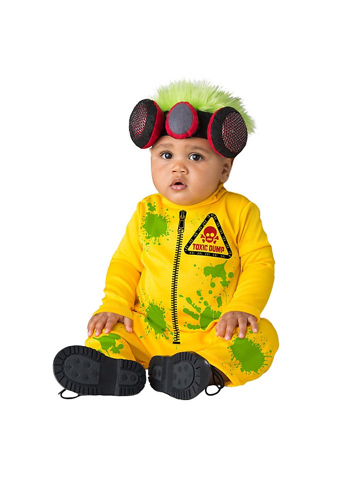 Verseuchter Schutzanzug Stramplerkostüm für Babys | Halloween Kostüm für Jungen | Größe: 80-86 | Farbe: Gelb