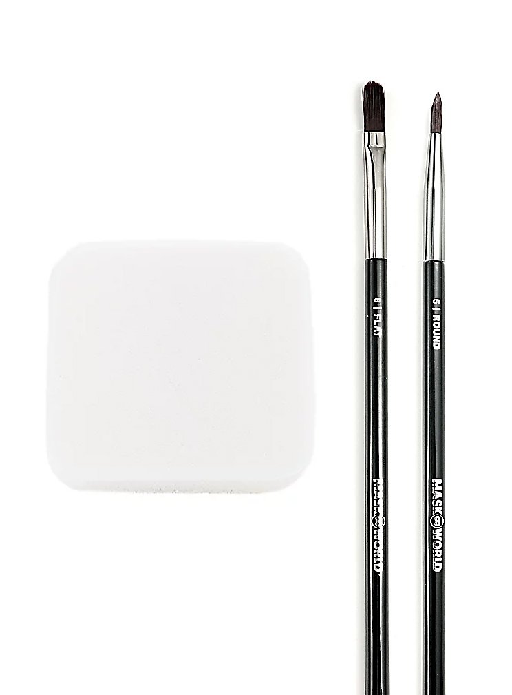 Brush Sponge Set with 2 Brushes and Make-up Sponge for Make-up