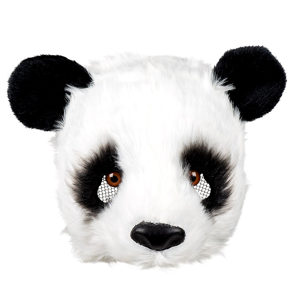 Mezza maschera da panda in peluche