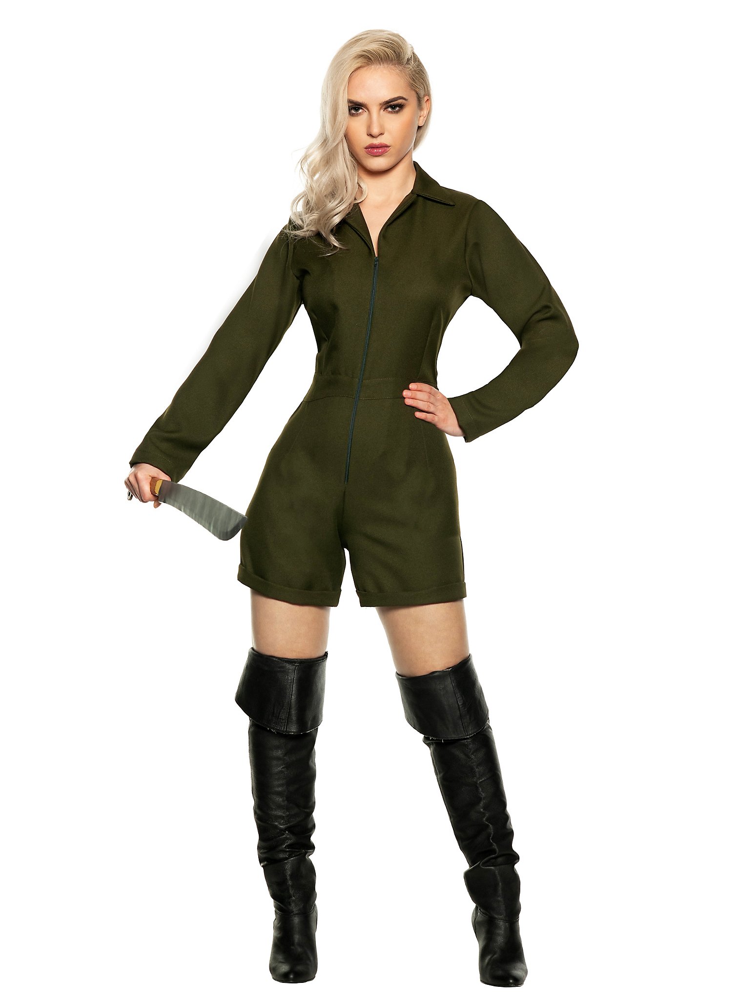 Michelle Myers Halloween Romper oliv | Halloween Kostüm für Damen | Größe: XL | Farbe: Grün