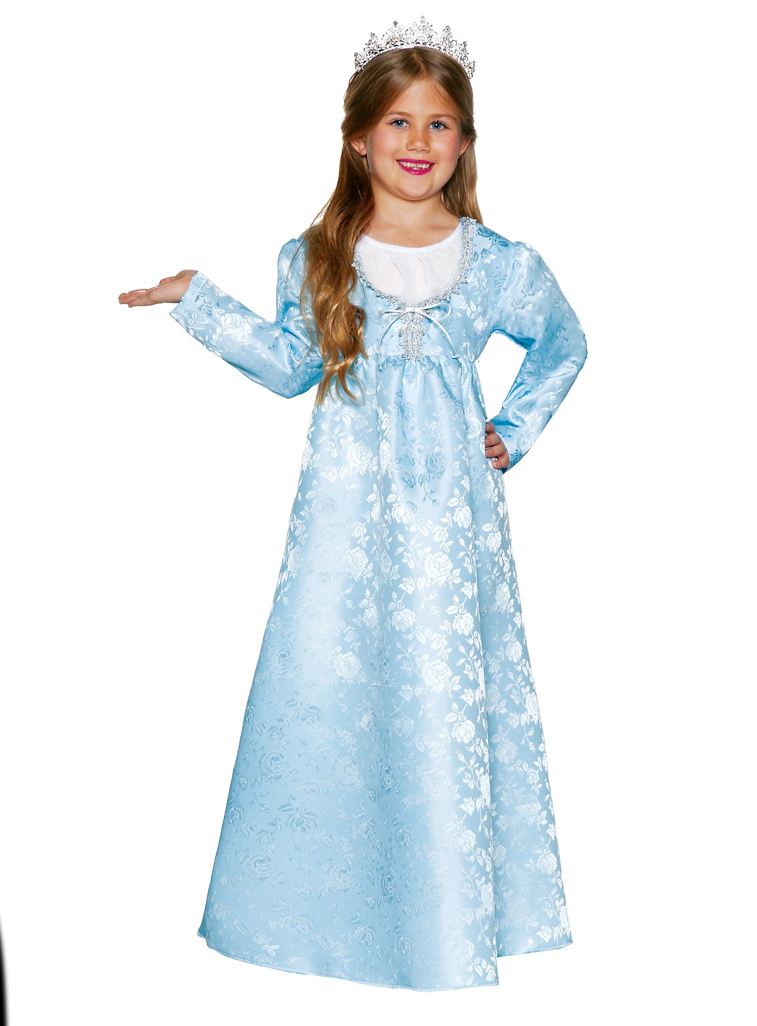 Die Braut des Prinzen Hochzeitskleid für Kinder | Halloween Kostüm für Mädchen | Größe: 122-134 | Farbe: Türkis