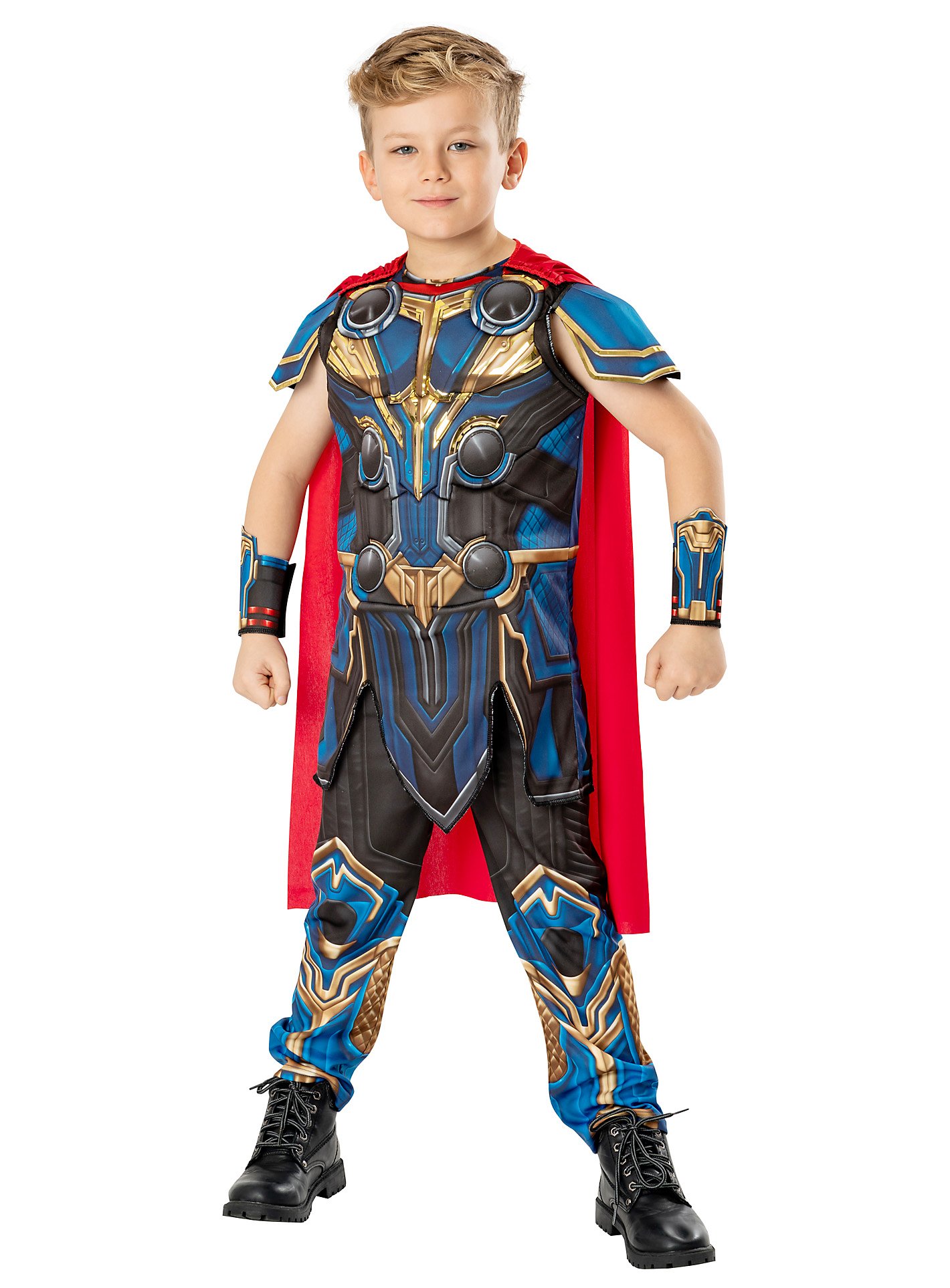 Thor: Love and Thunder Kostüm für Kinder | Superhelden Kostüm für Jungen | Größe: 128 | Farbe: Blau