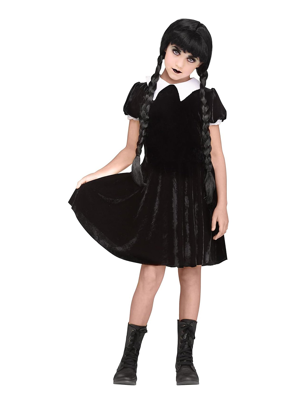 Gothic Girl Schulmädchen Kostüm Halloween Karneval | Vampirkostüm für Damen | Größe: 152-164 | Farbe: Schwarz