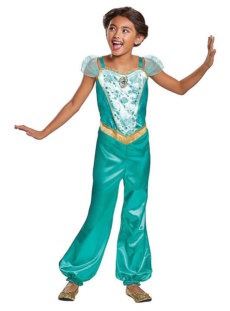 Disney's Jasmin Kostüm für Kinder | Halloween Kostüm für Mädchen | Größe: 98-104 | Farbe: Türkis