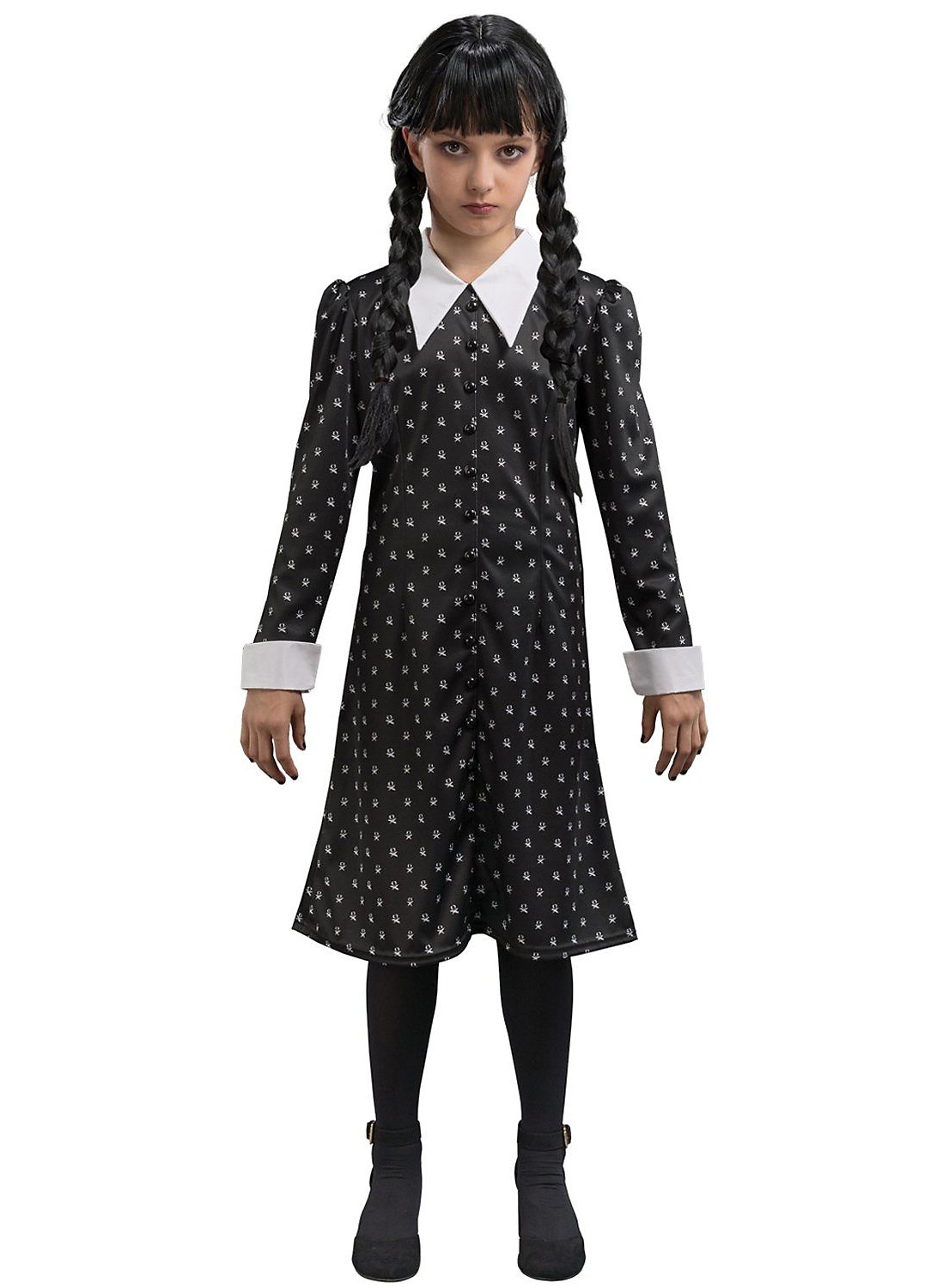 Wednesday Schulkleid für Mädchen | Halloween Kostüm für Mädchen | Größe: 158-164 | Farbe: Schwarz