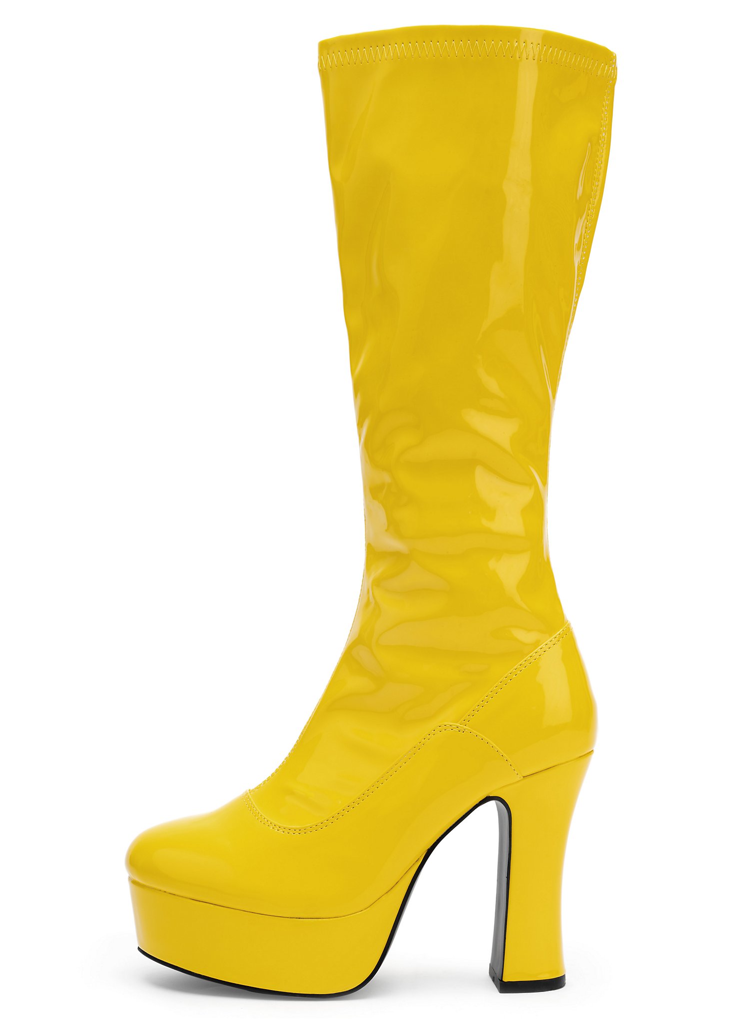 Platform boots with zipper yellow
