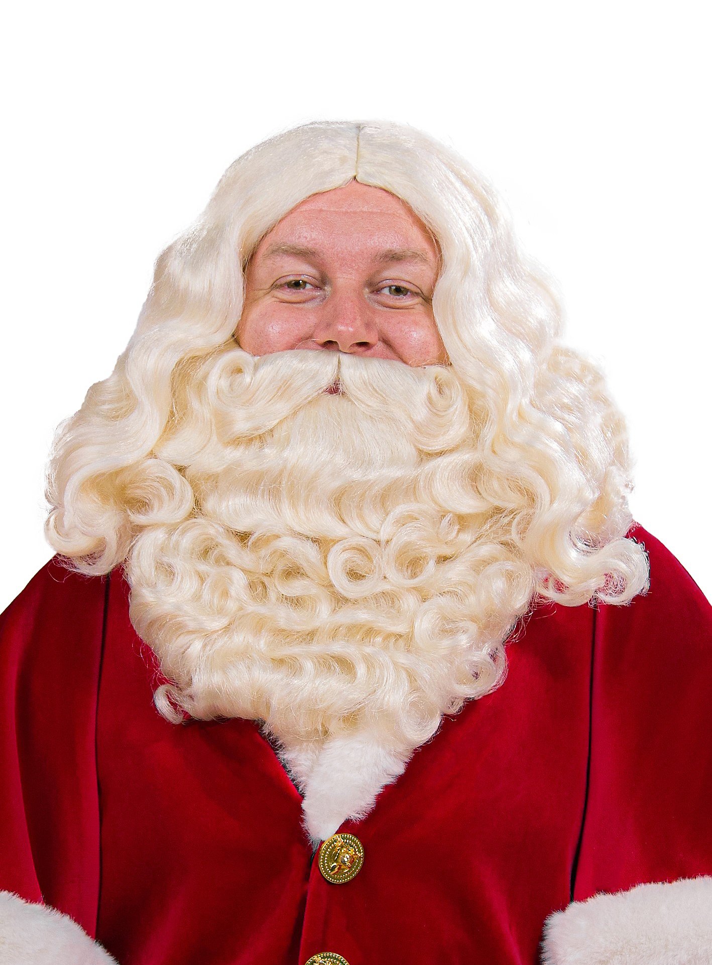 Barbe blonde blanche de Père Noël & perruque Deluxe
