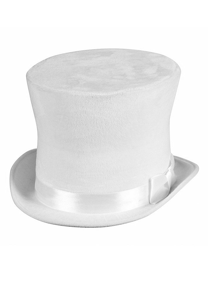 Cappello a cilindro in velluto bianco