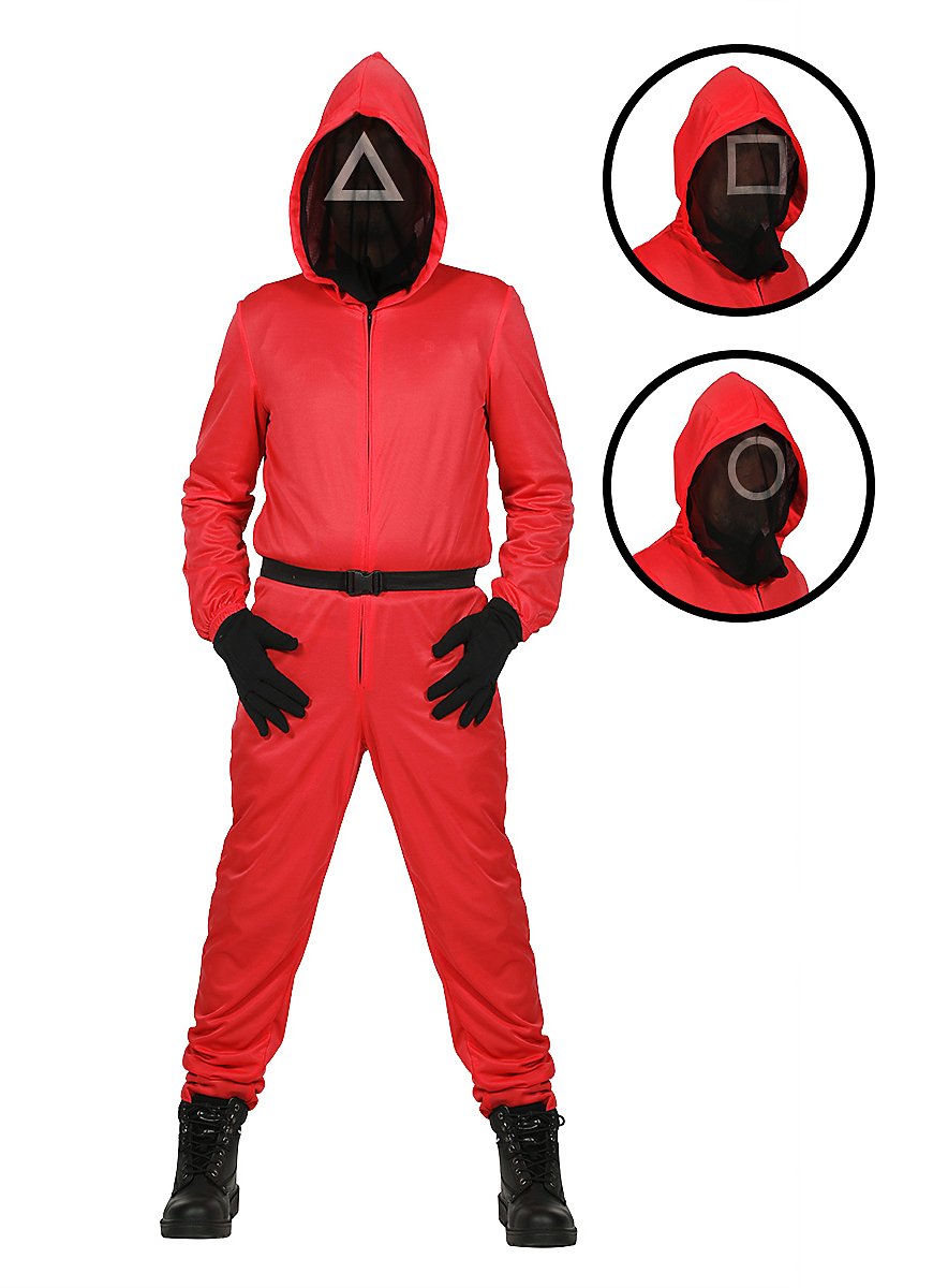 Squid Game bewaker overall met geïntegreerd masker voor kinderen