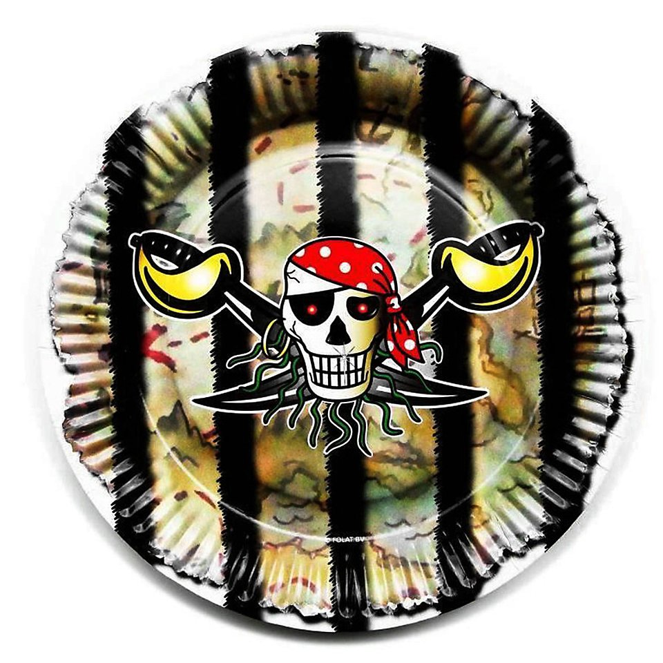 Pirate children's birthday party paper plates 8 pieces