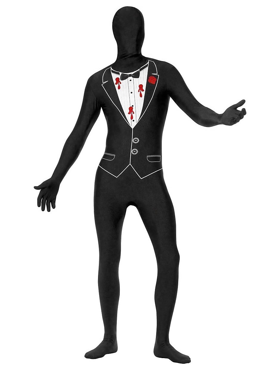 Toter Mafiosi Ganzkörperkostüm | Halloween Kostüm | Größe: L | Farbe: Schwarz