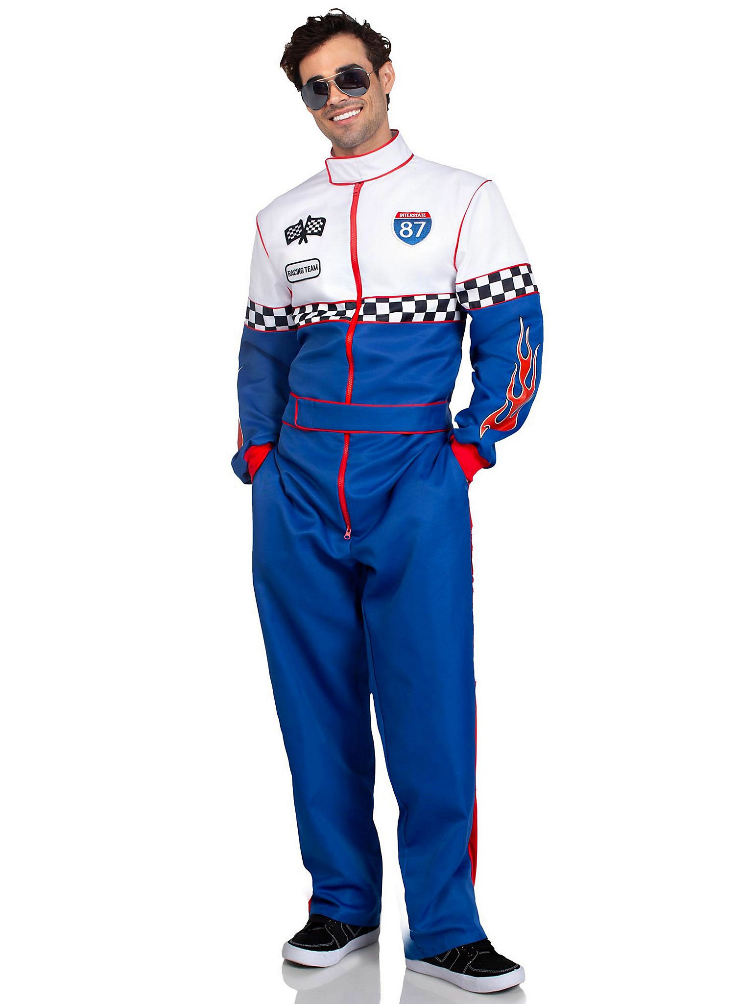 Blue And White Racing Driver Costume