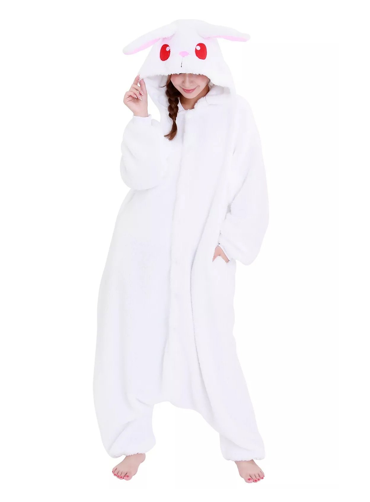 Albino Konijn Kigurumi Kostuum