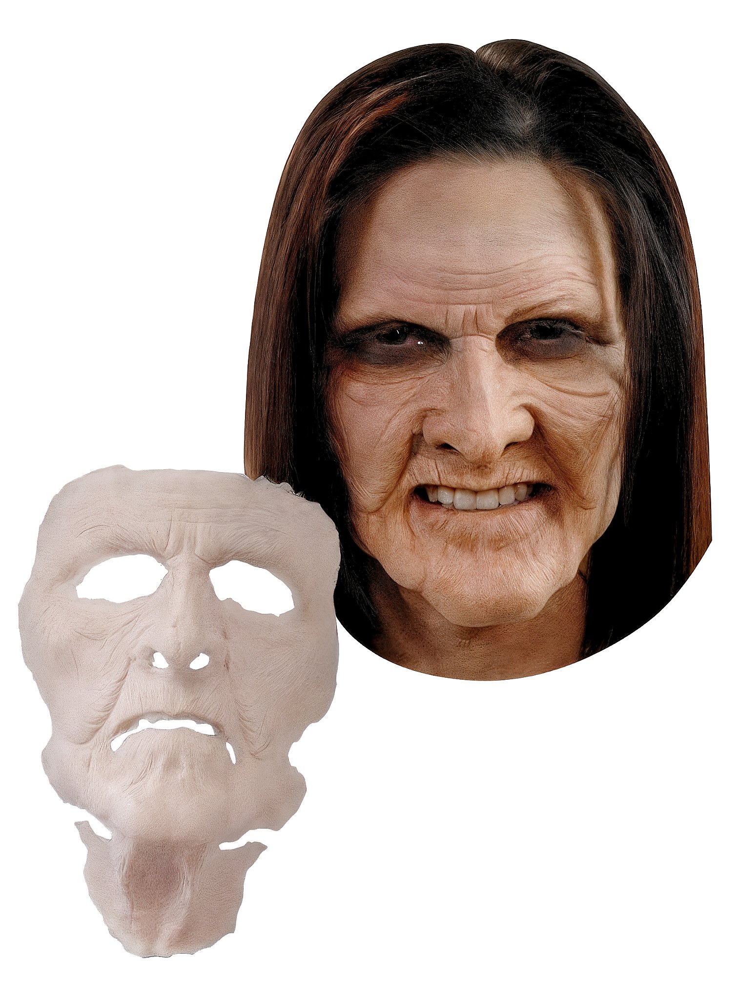 Special FX Schrumpelhexe Maske zum Ankleben