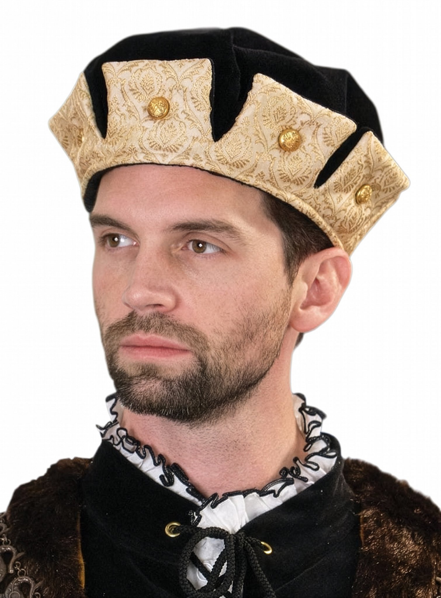 Tudor cap - black, gold