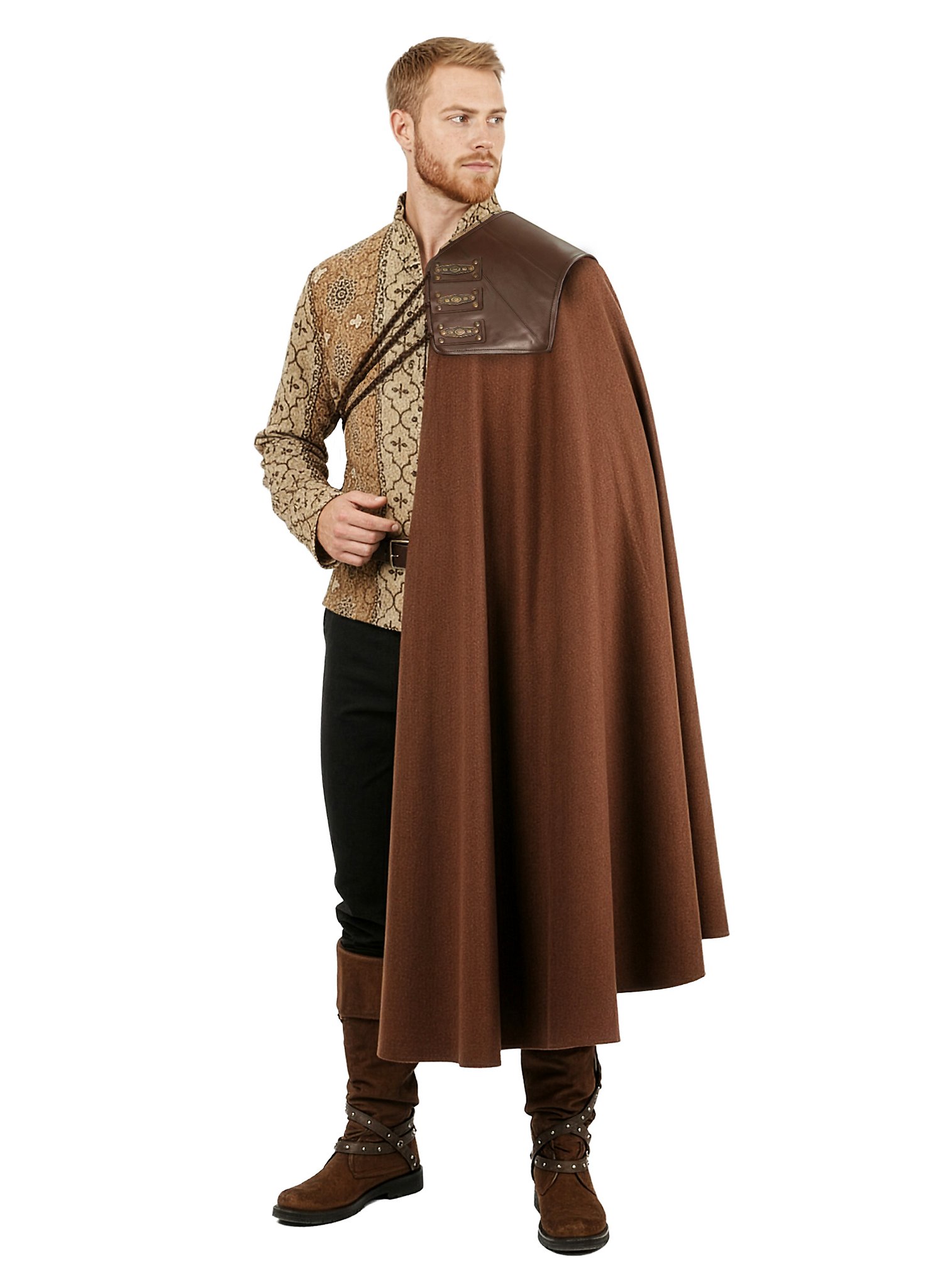 Musketier Schulterumhang mit dreifacher Schnürung - Guillaume, braun