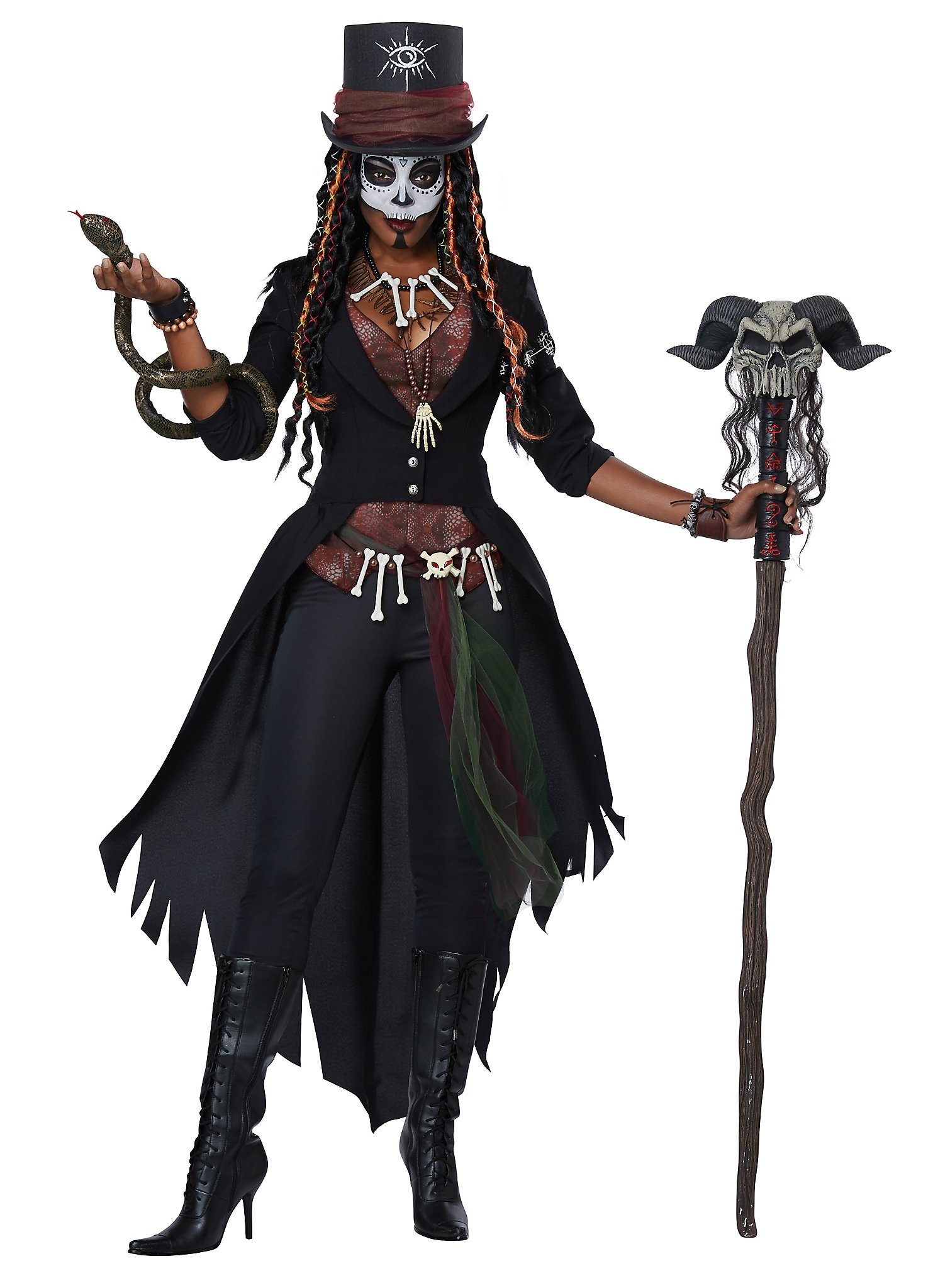 Voodoo Mistress Kostüm | Piratenkostüm für Damen | Größe: XXL | Farbe: Schwarz