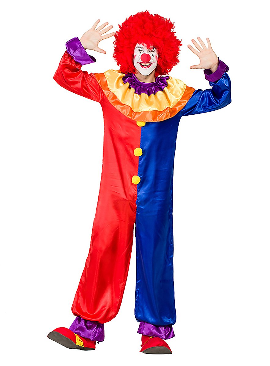Funny clown costume, blue and red