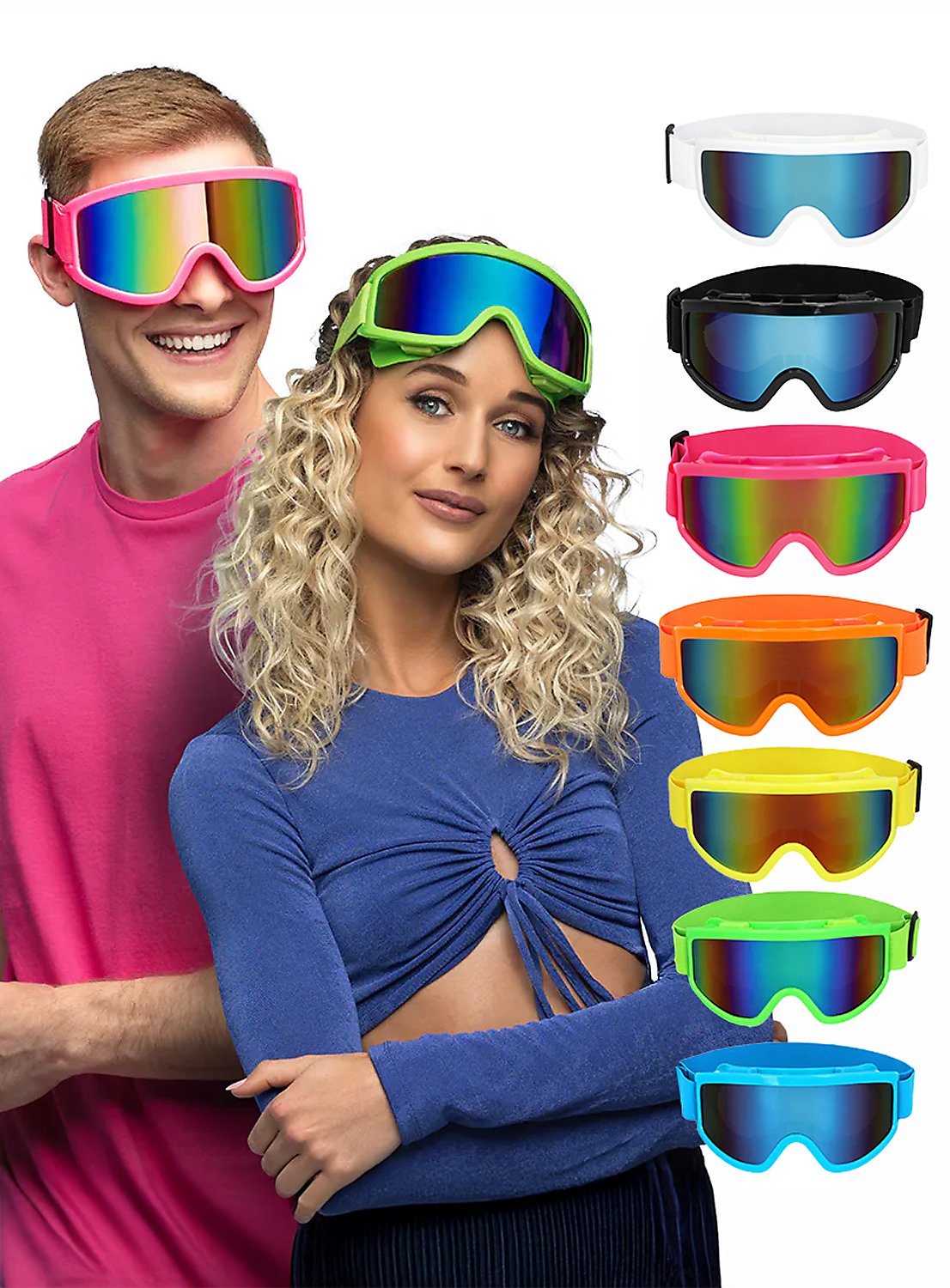 Occhiali da sci in diversi colori