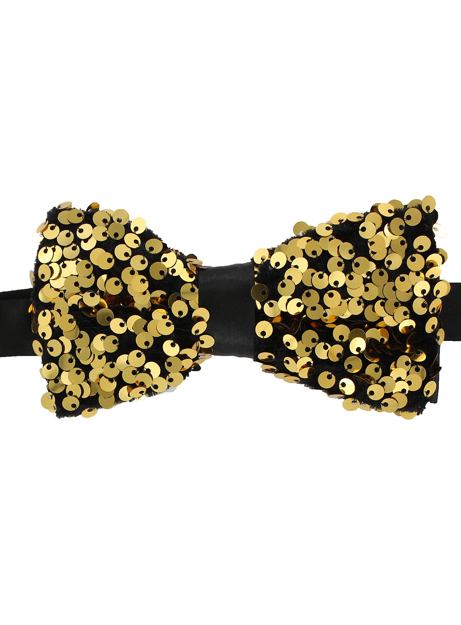 Nœud papillon noir avec paillettes dorées