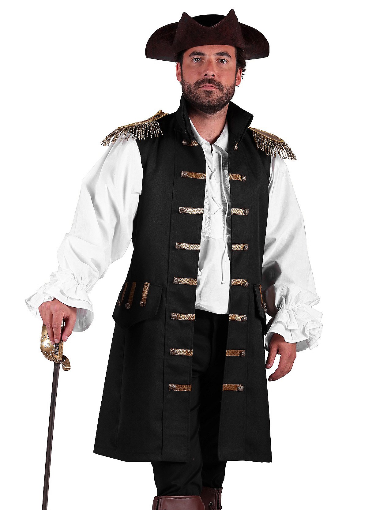 Chaleco pirata con charreteras para hombre
