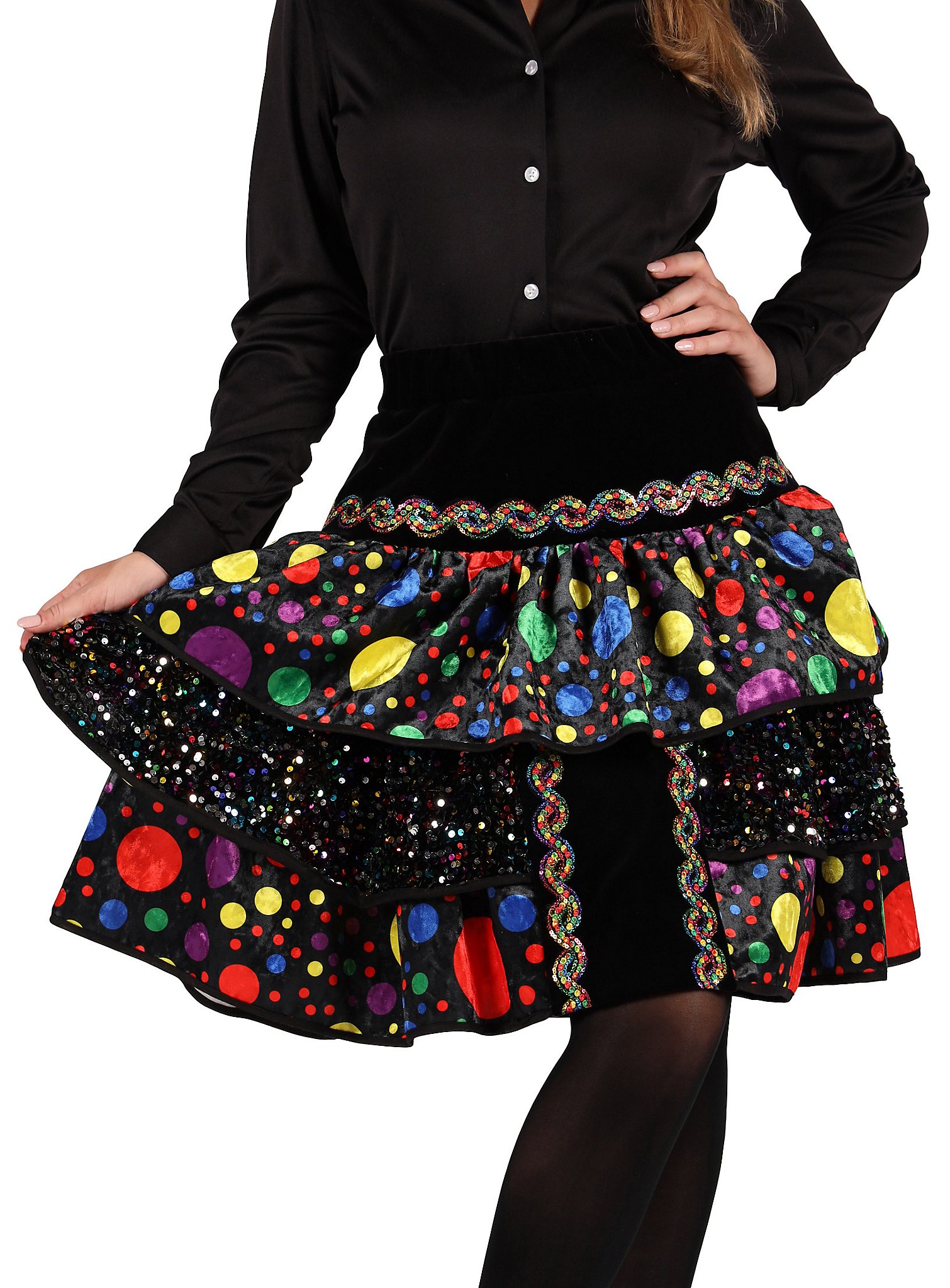 Falda de carnaval confeti