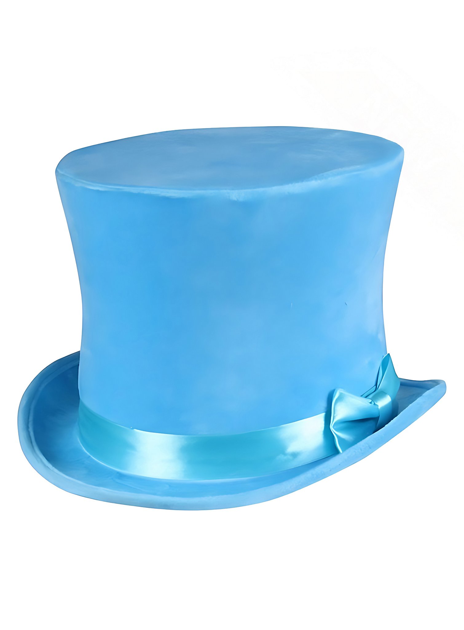 Chapeau haut-de-forme en velours bleu fluo