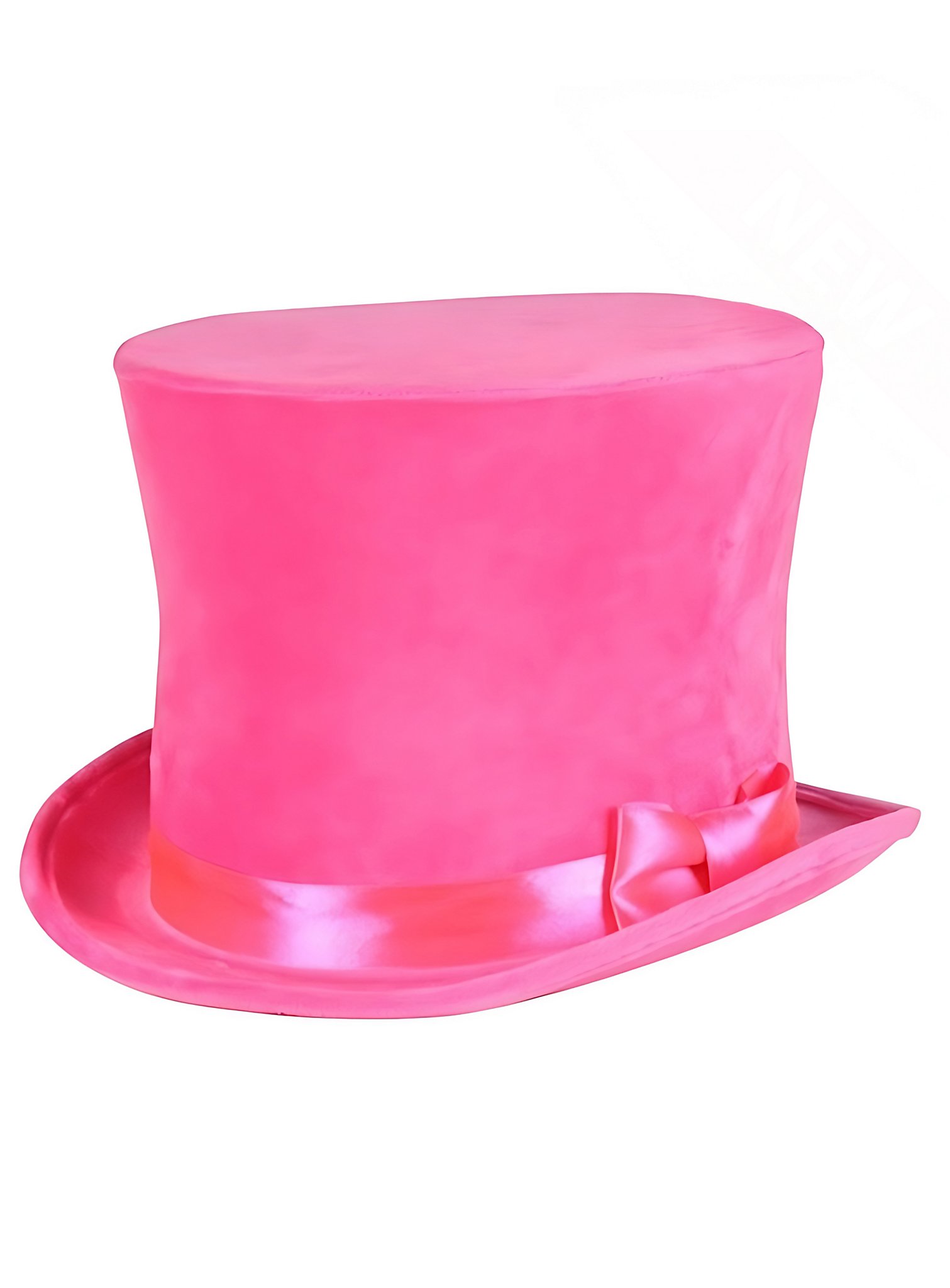 Chapeau haut-de-forme en velours rose fluo
