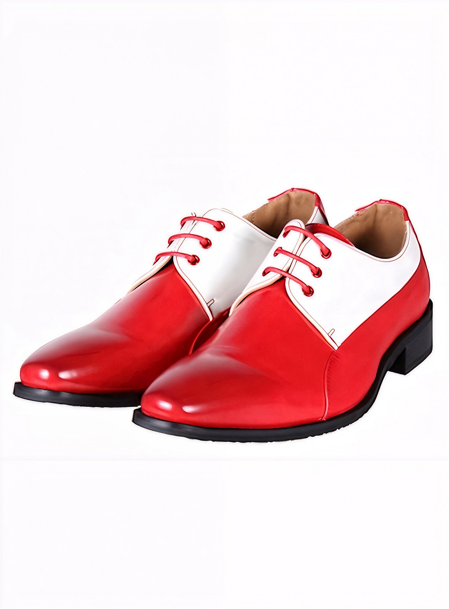 Men's Derby Shoes in Red And White