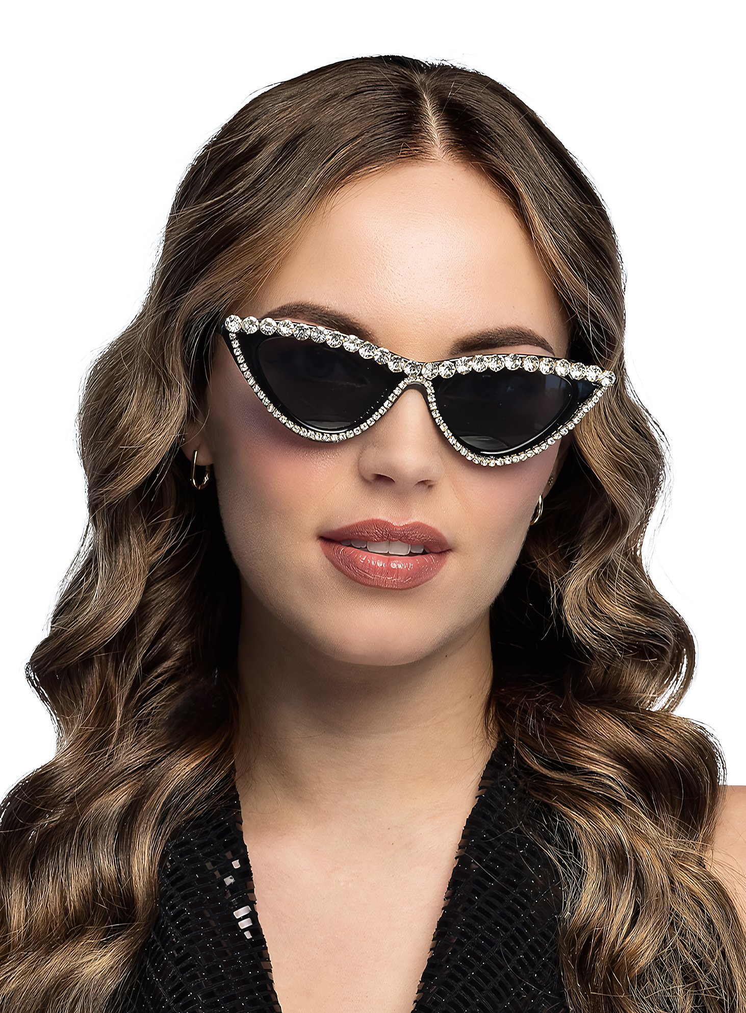 occhiali a farfalla anni '50 con strass