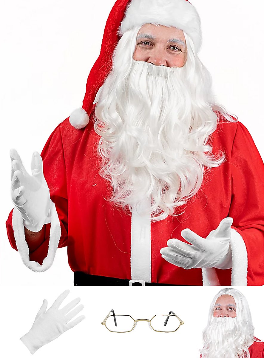 Set De Accesorios De Papá Noel Con Gafas, Barba Y Guantes