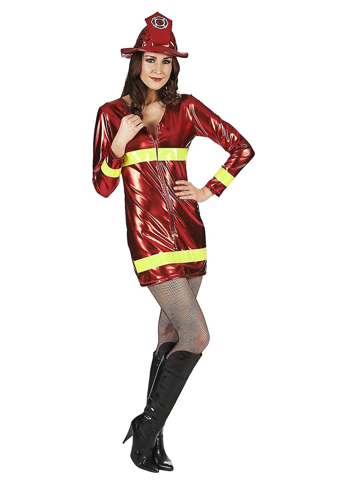 Firefighter vinyl dress costume