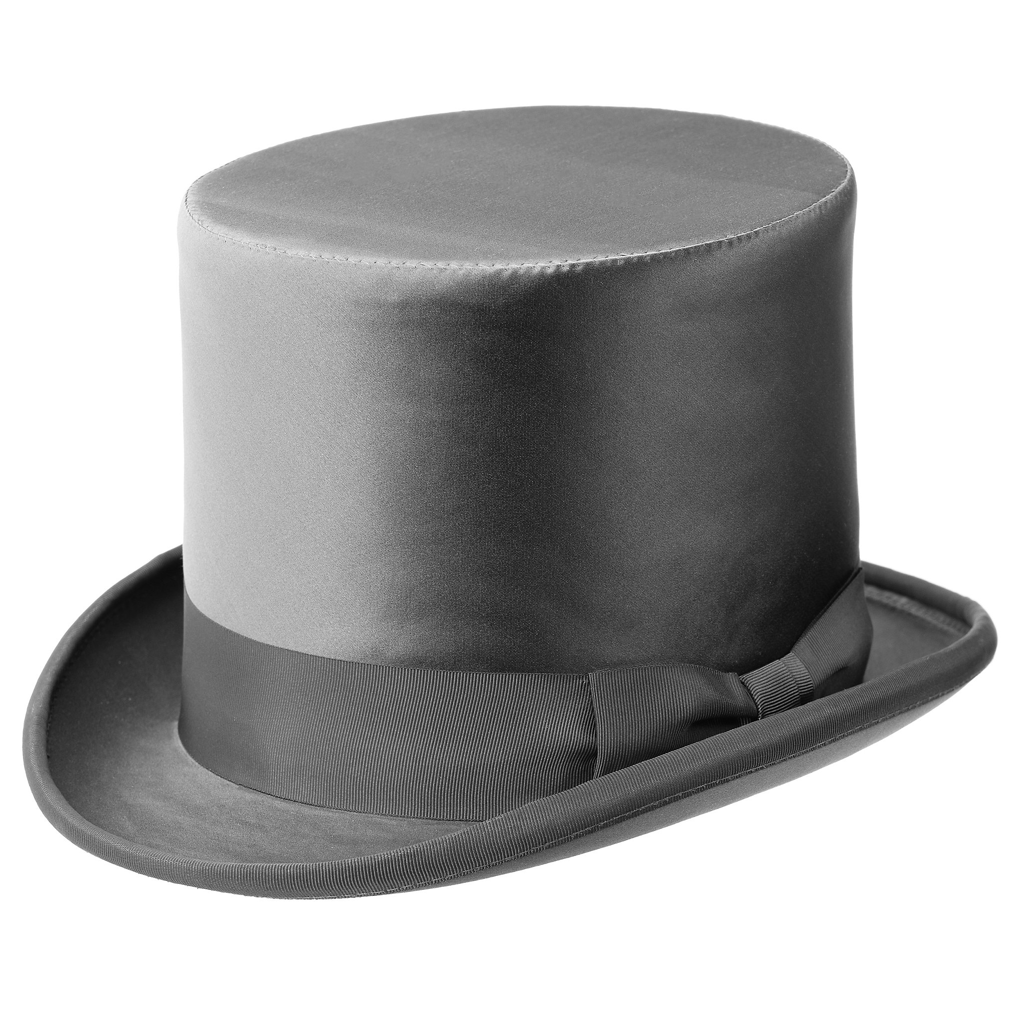 Tall Biedermeier silk top hat grey-silver