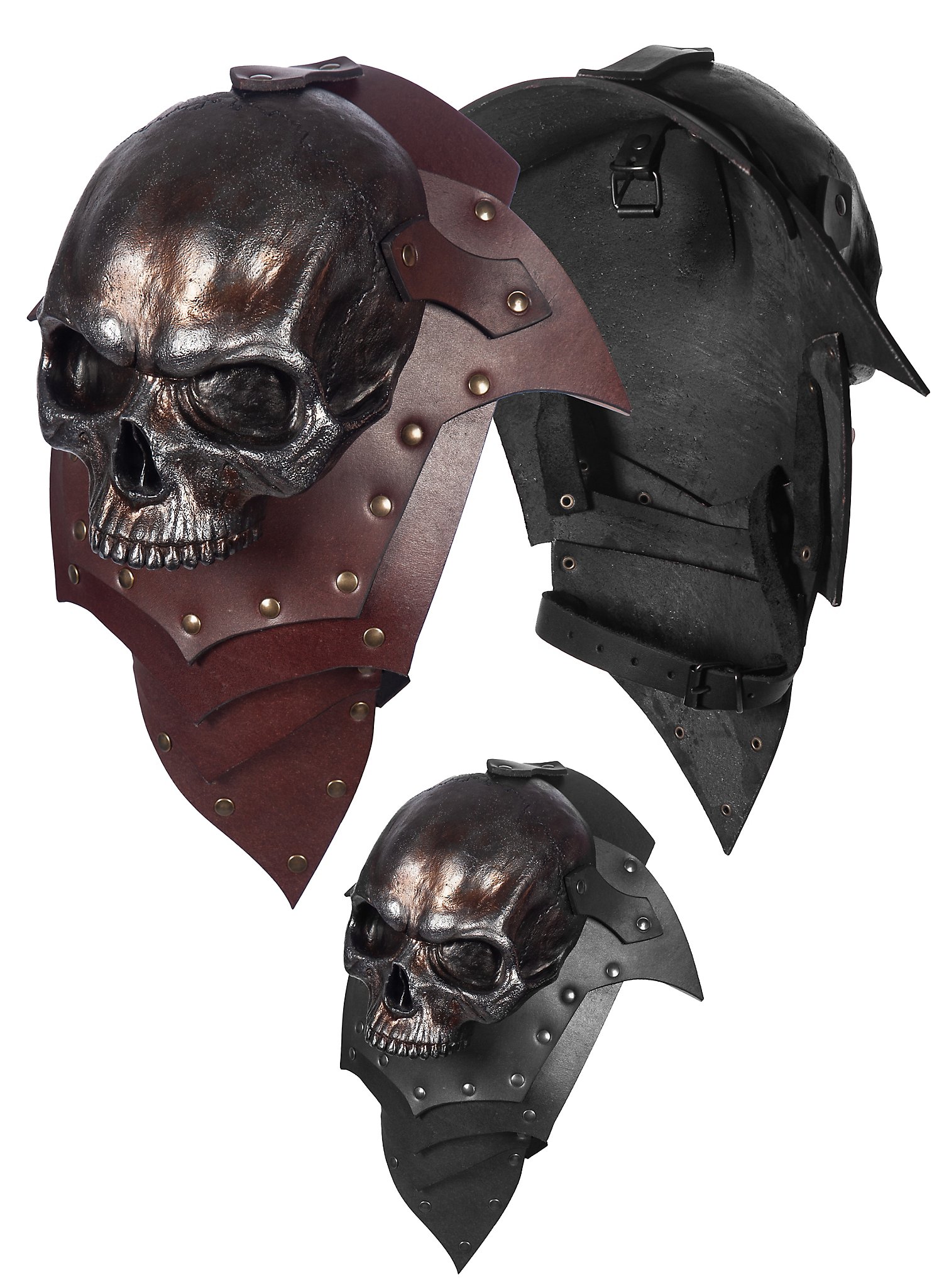 Lederschultern - Knochenfürst Metallfarben (Paar)