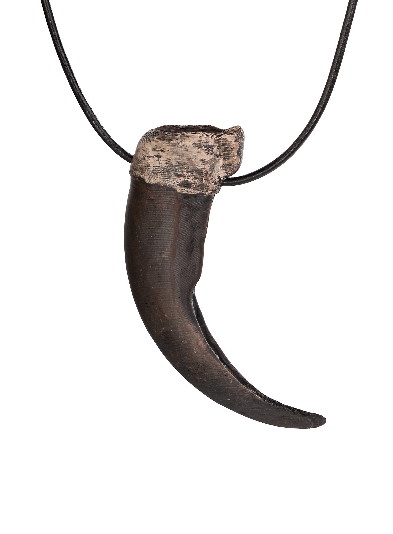 3D Print - Bear Claw Pendant with Leather Strap (10cm)