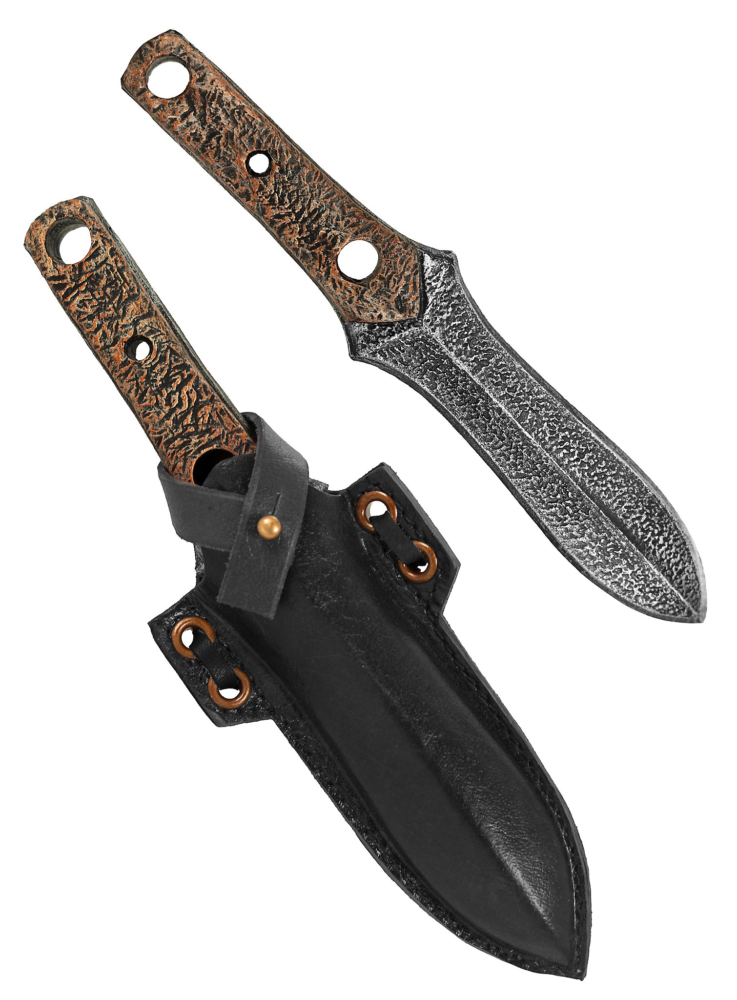 Throwing dagger with sheath - Boot Dagger, black, Larp weapon