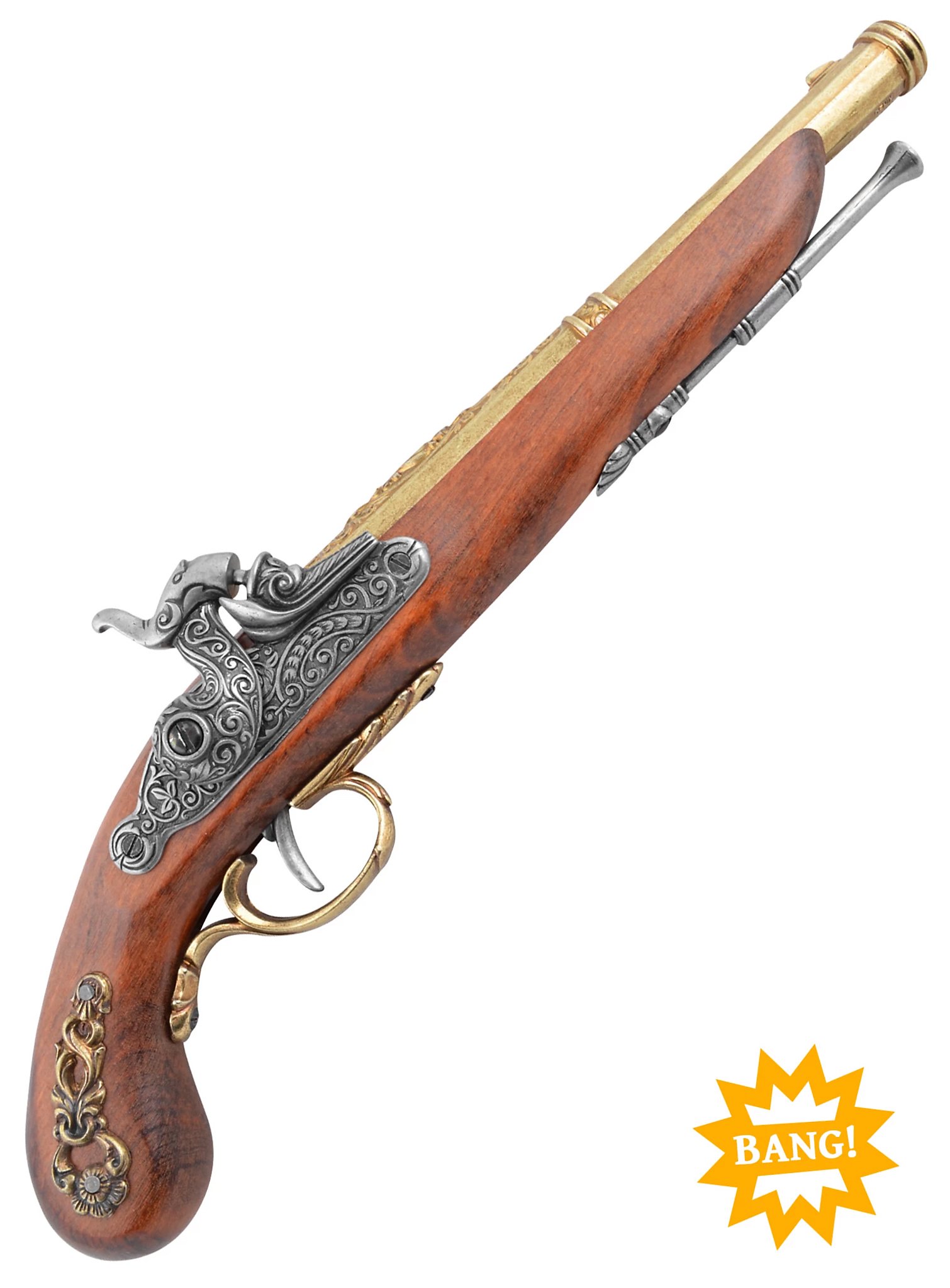 Percussiepistool - Frans (messingkleurig)