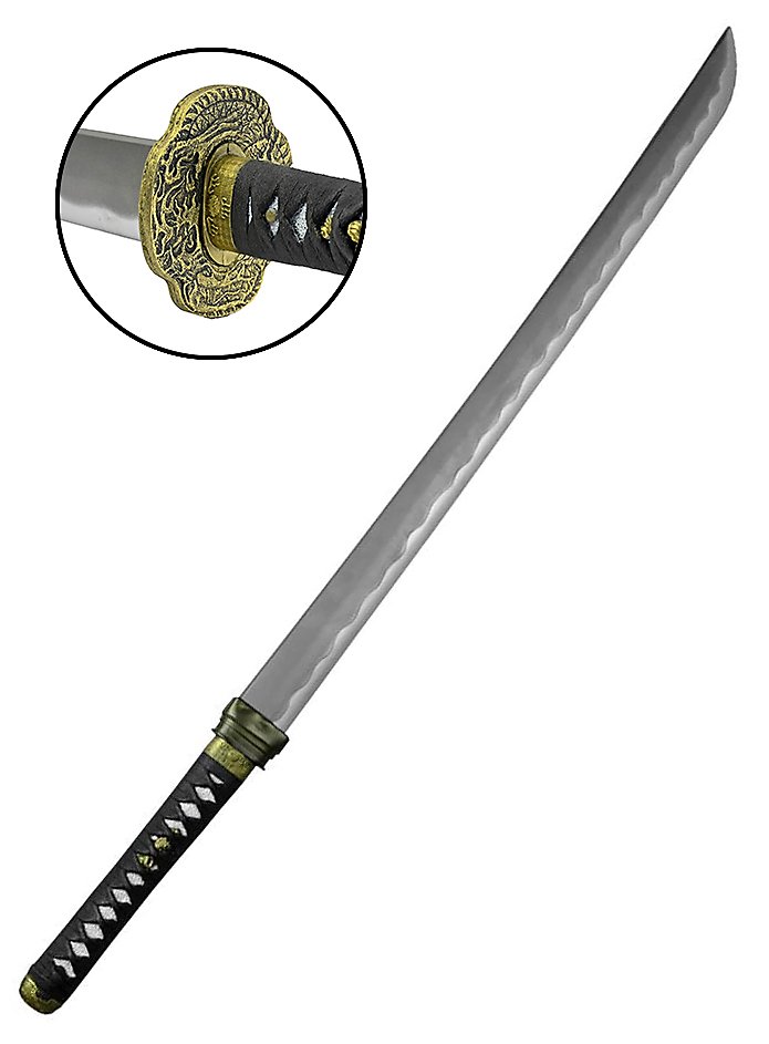 Wakizashi - Musashi mit Stichblatt Drache Polsterwaffe