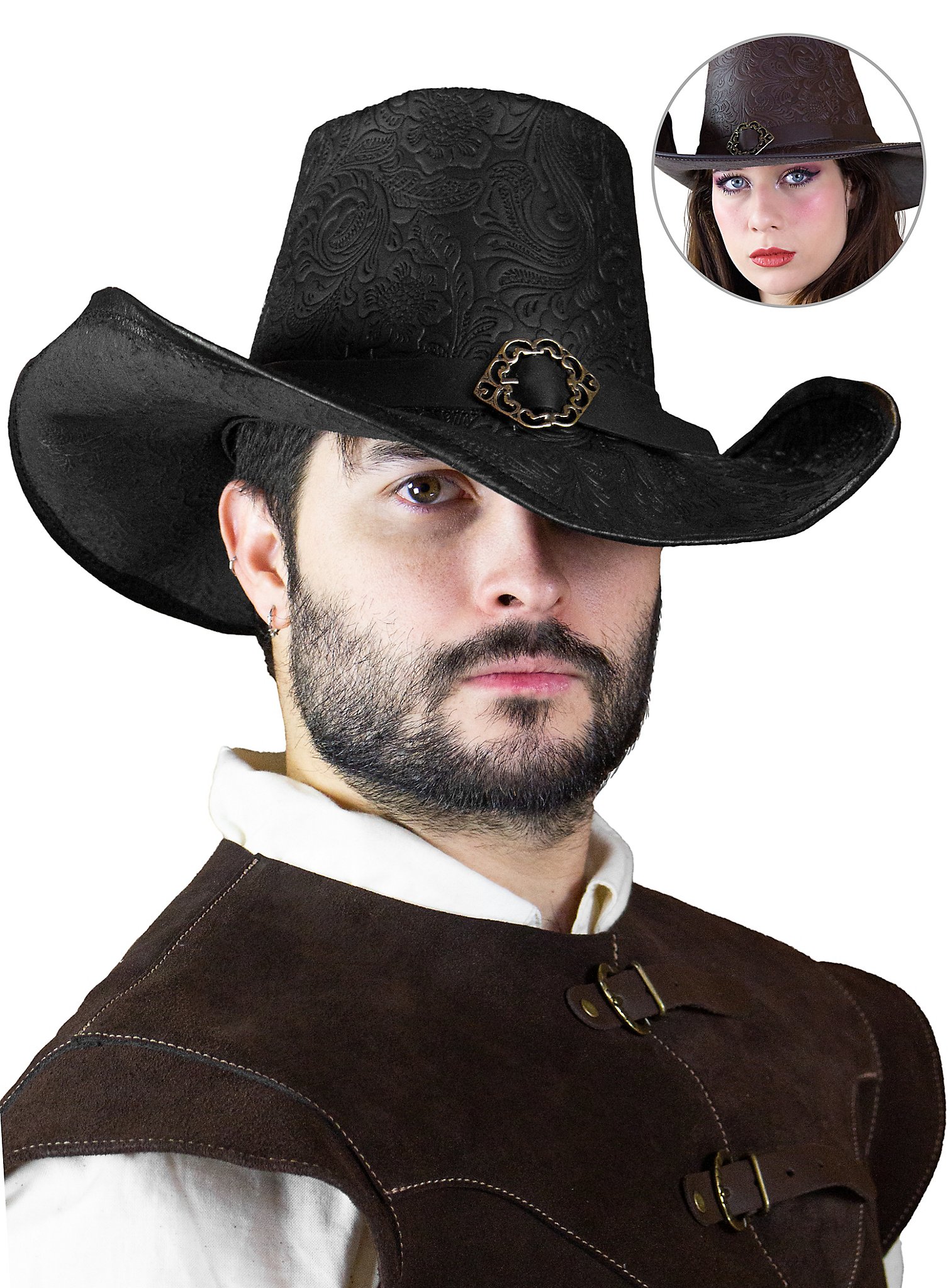 Chapeau de mousquetaire en cuir - Delacroix deluxe