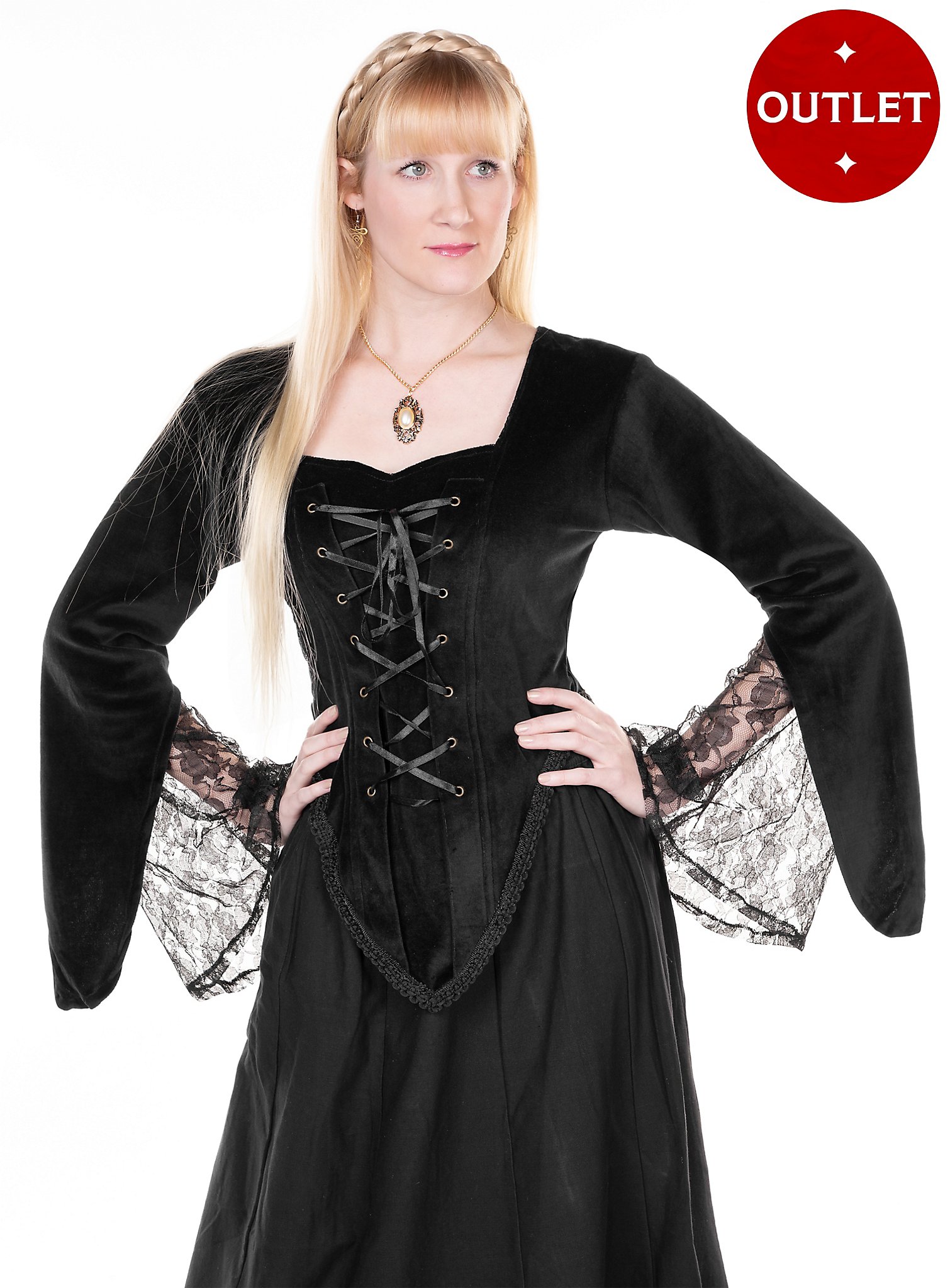 Middeleeuwse Blouse Met Veterwerk - Liriel