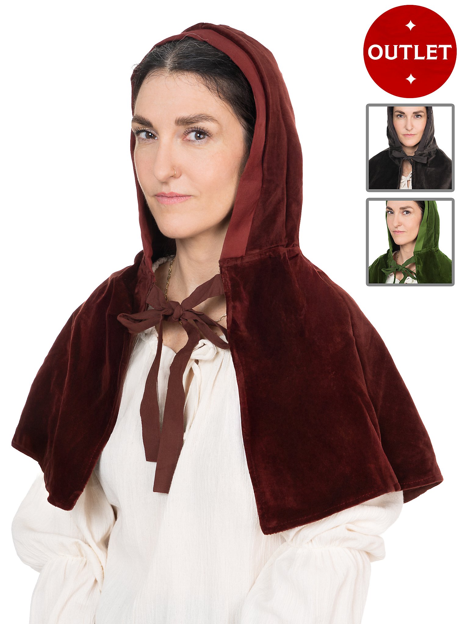 Mittelalter Kapuze aus Samt - Viola