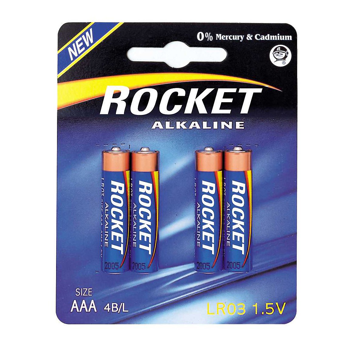 Rocket - Batteria alcalina AAA, confezione da 4 batterie 1.5V (LR3)