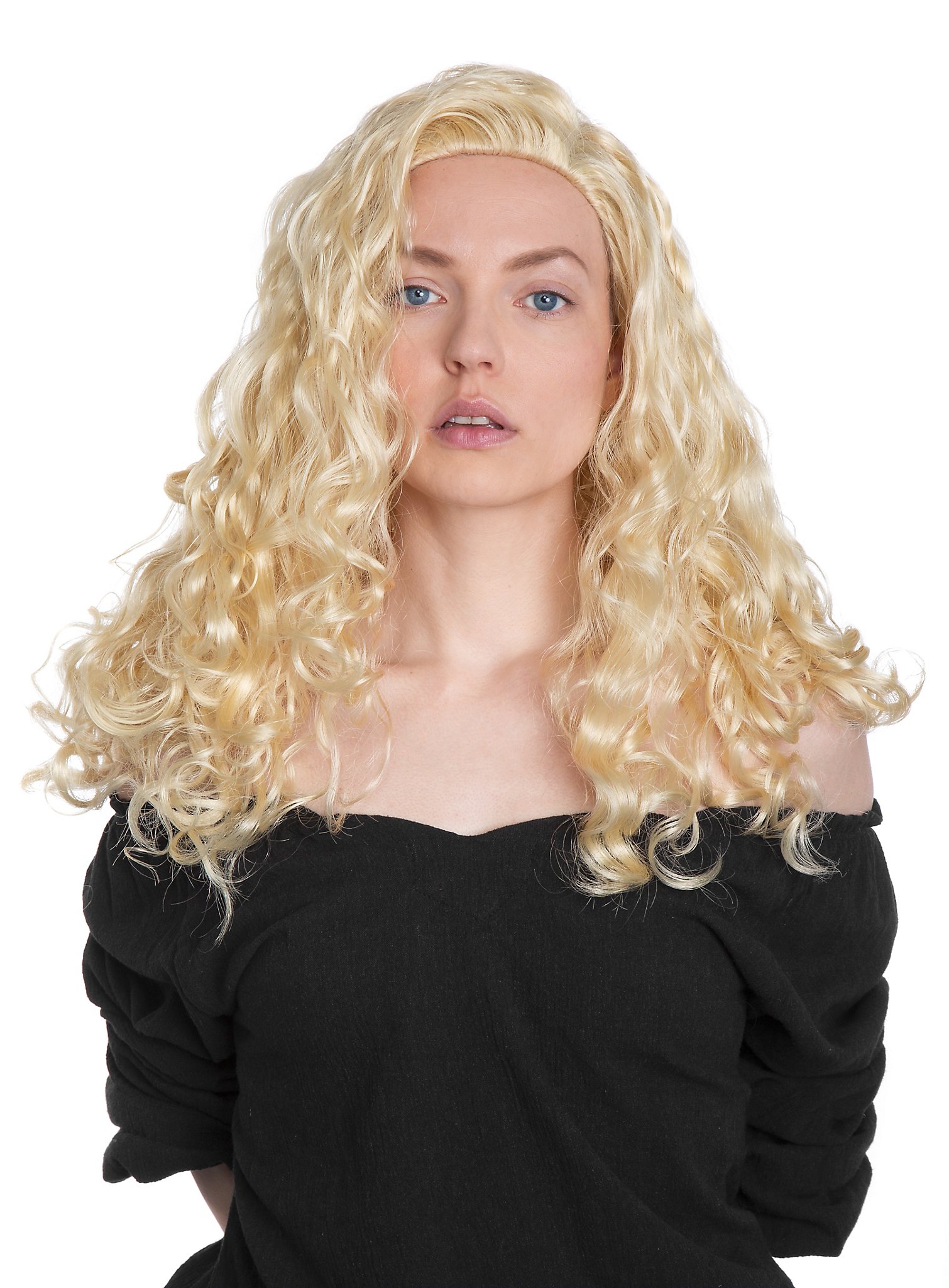 Langhaarperücke blond gelockt