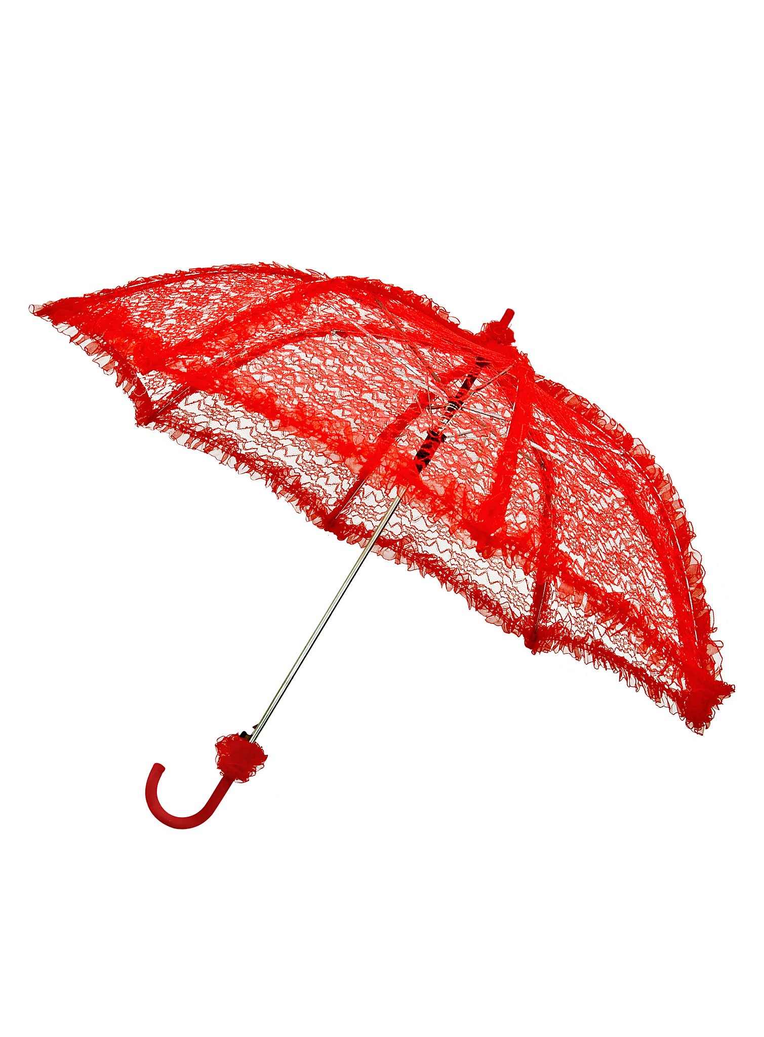 Ombrellone con pizzo rosso