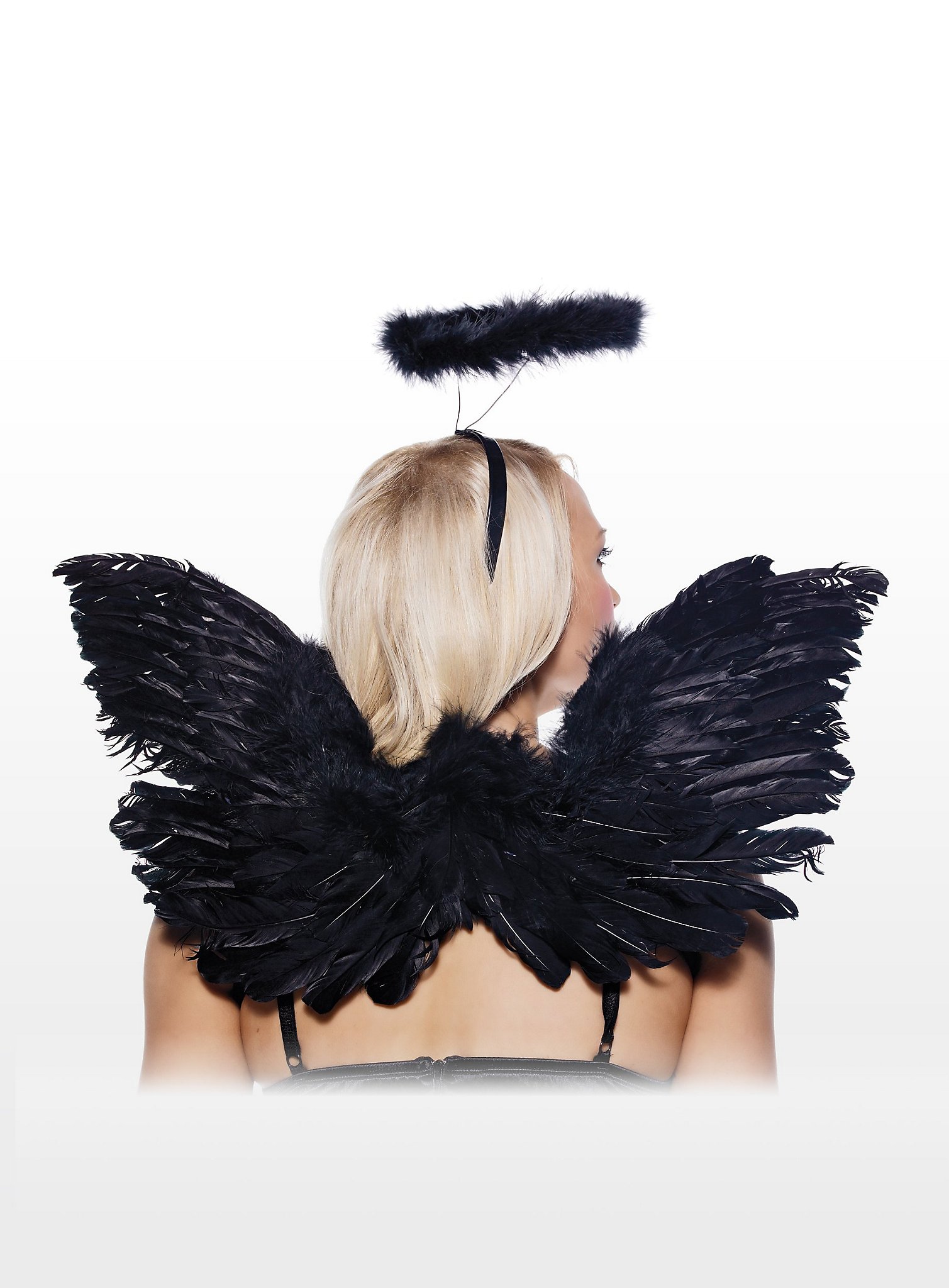 Set di accessori da angelo nero sexy