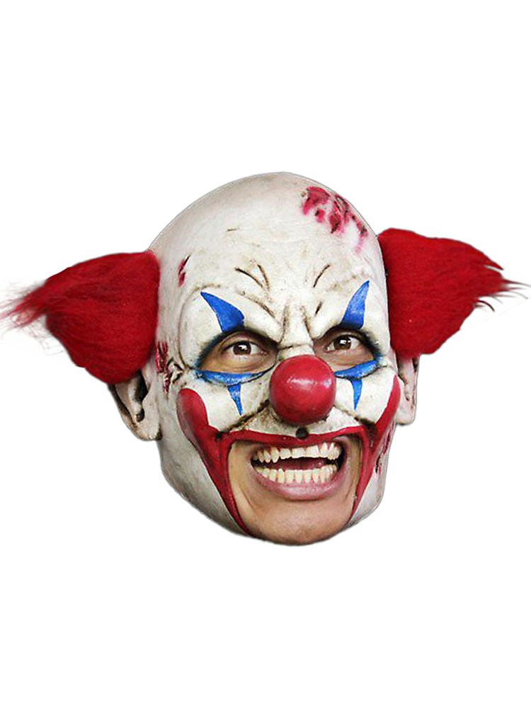 Irrer Clown Kinnlose Maske aus Latex | Halloween Maske für Männer | Größe: | Farbe: Weiß