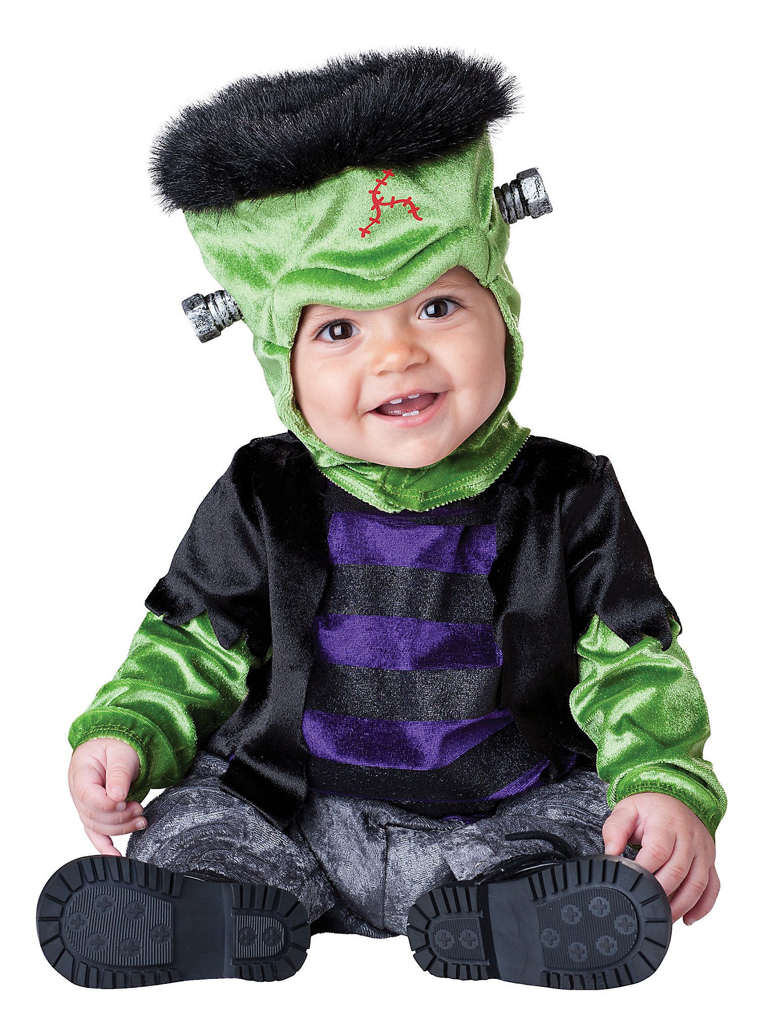 Frankensteins Monster Babykostüm | Halloween Kostüm für Kinder | Größe: 86-92 | Farbe: Schwarz